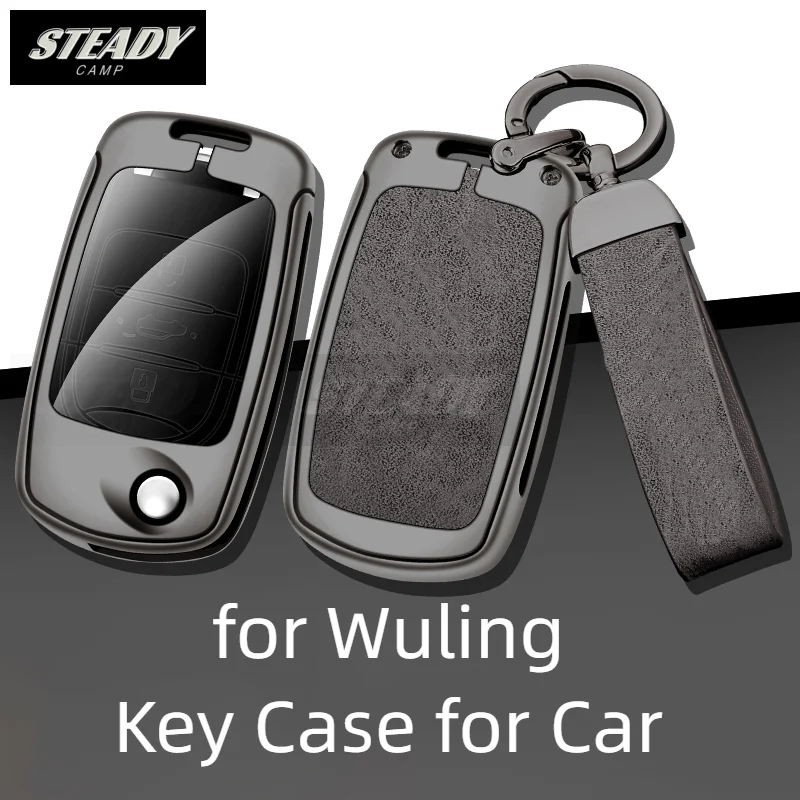 

Zinc Alloy Car Key Case Cover for Wuling Capgemini S3 plus Hongguang Mini ev Protector Shell Keychain Keyless Bag Accessories