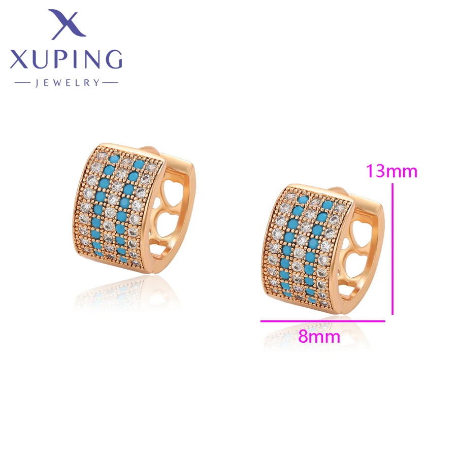 Xuping Jewelry Trendy Newly Fashion Stone Hoop Earrings Gold Plated Earring for Women Jewellery Gift S00140353