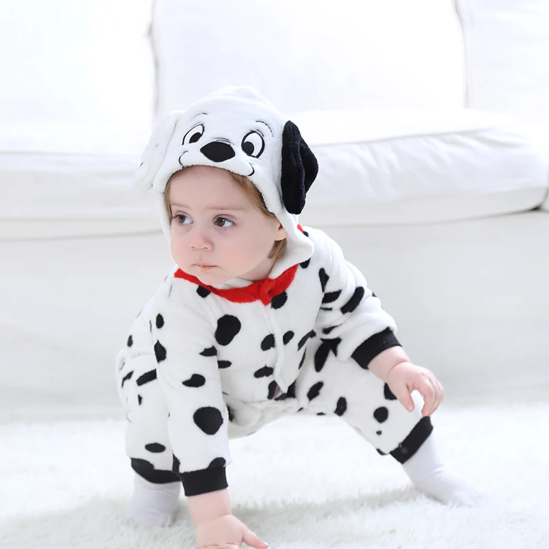 Cosplay Costume Baby Kigurumis Dalmatians Onesie Boys Girl Romper Clothes Halloween Dog Jumpsuit Newborn Winter Soft Coveralls