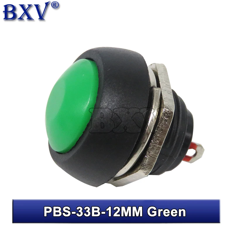 1PCS PBS-33 2Pin Mini Switch 12mm 12V 1A Waterproof Momentary Push Button Switch Since The Reset Non-locking PBS-33B