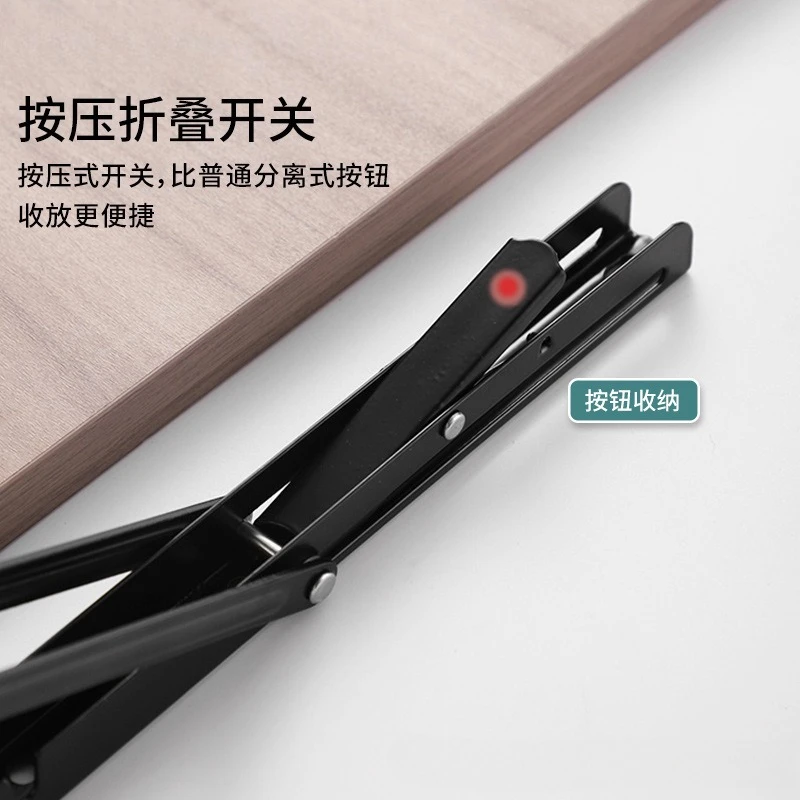 Składany wspornik trójkątny, bez wiercenia, zdejmowana półka ze stali nierdzewnej, regał na stół.