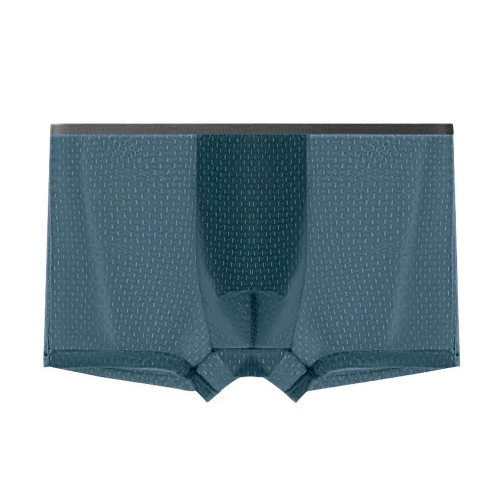 

1pc Men Mesh Cool Feel Soft Boxer Shorts Mesh Underwear Ice Silk Breathable Panties Comfortable L-3XL Large Size Trunk