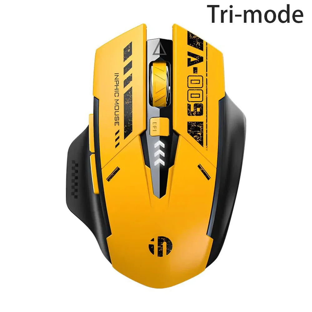 Inphic A9 Tri-mode 2.4G Bluetooth Rechargeable Wireless Silent Gaming Mouse Three-mode Mecha Style Mouse For Pc Office Laptop