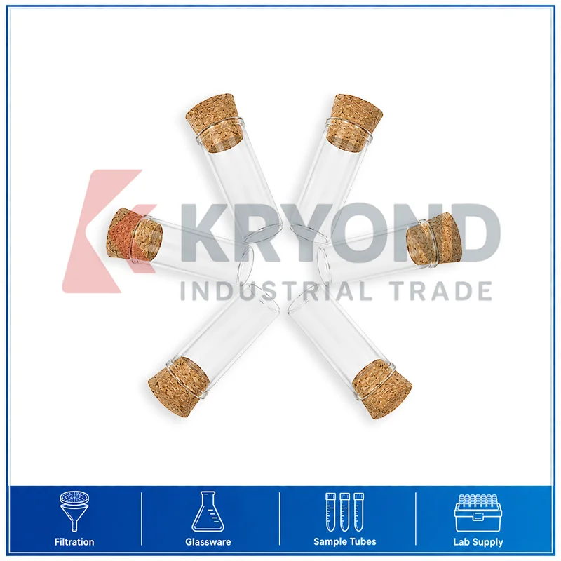 15ml Flat Bottom Plastic Test Tube 24x45mm Transparent Cork Stopper Laboratory Use Research Sample Handling Clear Lid 50pcs Set