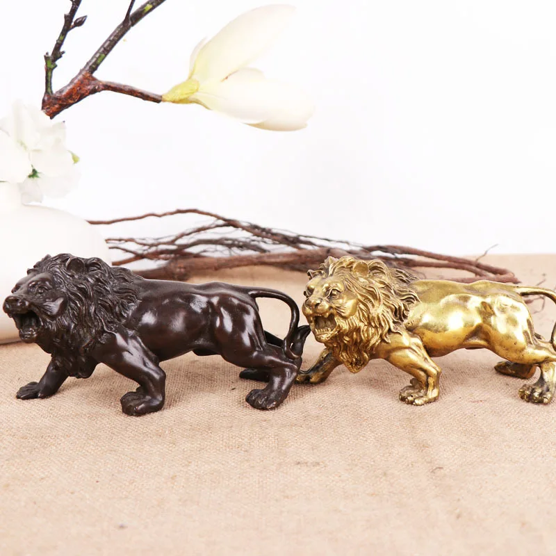 

Фигурка бегущего льва, бронзовая, для декора рабочего стола и офиса