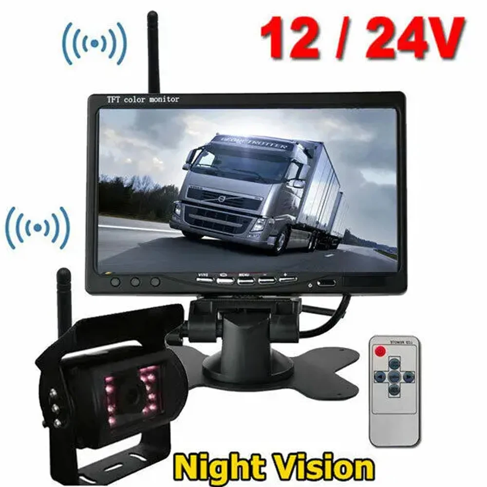 

Wireless 7 Inch Car Monitor Rear View Reverse Car Camera Driving Kit Stable Digital Signal Auto Parking