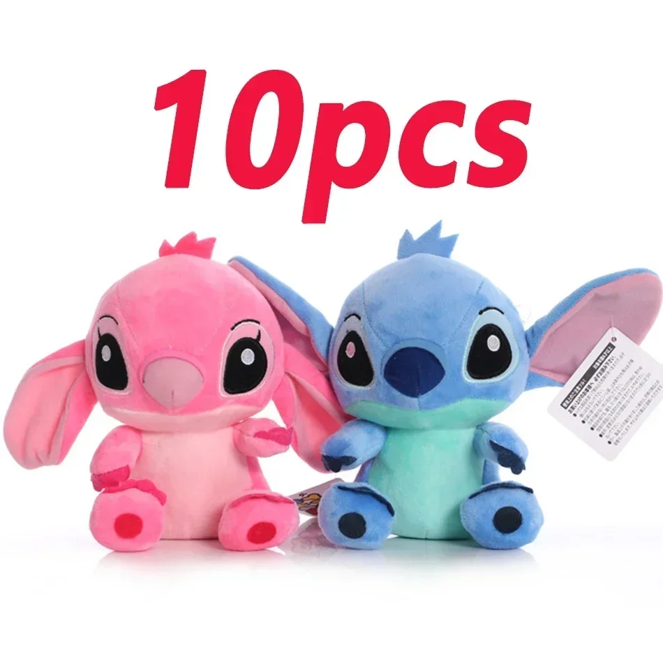 12/20/25cm Stitch Figure Disney Stuffed Plush Multipiece wholesale Model Cartoon Dolls Anime Baby Toys Kawaii Kid Christmas Gift