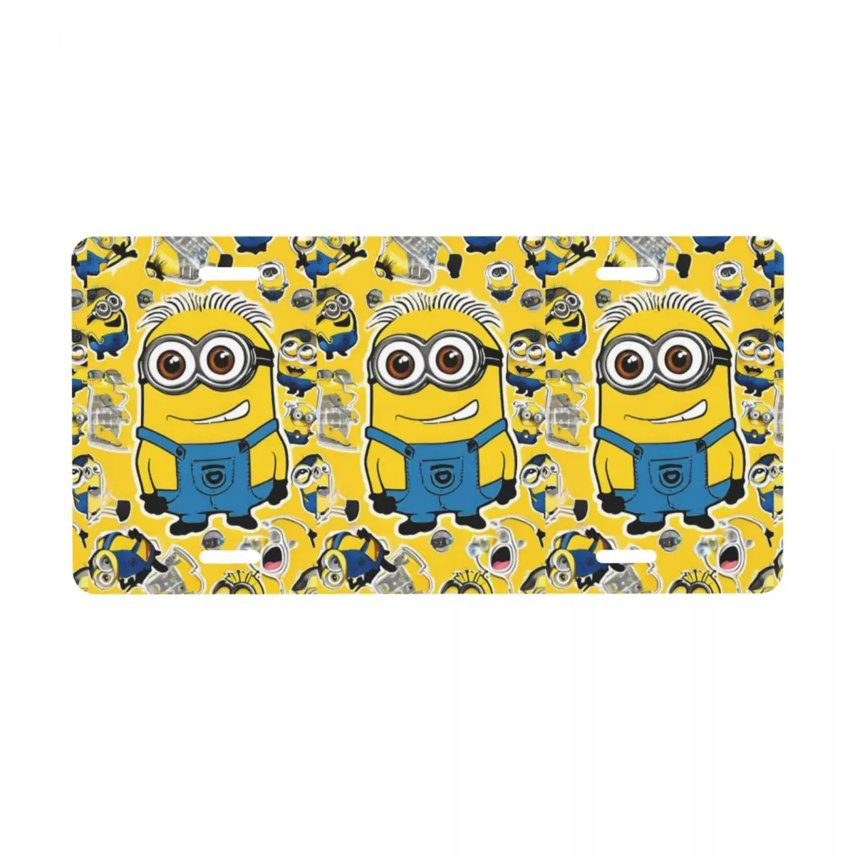 

Customized M-Minions Anime Cute License Plate Cover Decoration Vanity Tag Aluminum Metal License Plate Sign 6x12 Inch