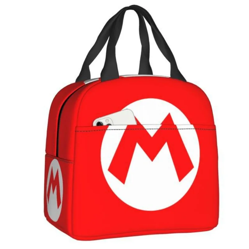 Super Mario Bros Insulated Lunch Bag Anime Portable Handheld Bento Thermal Bag Children School Picnic Food Storage Box Gifts