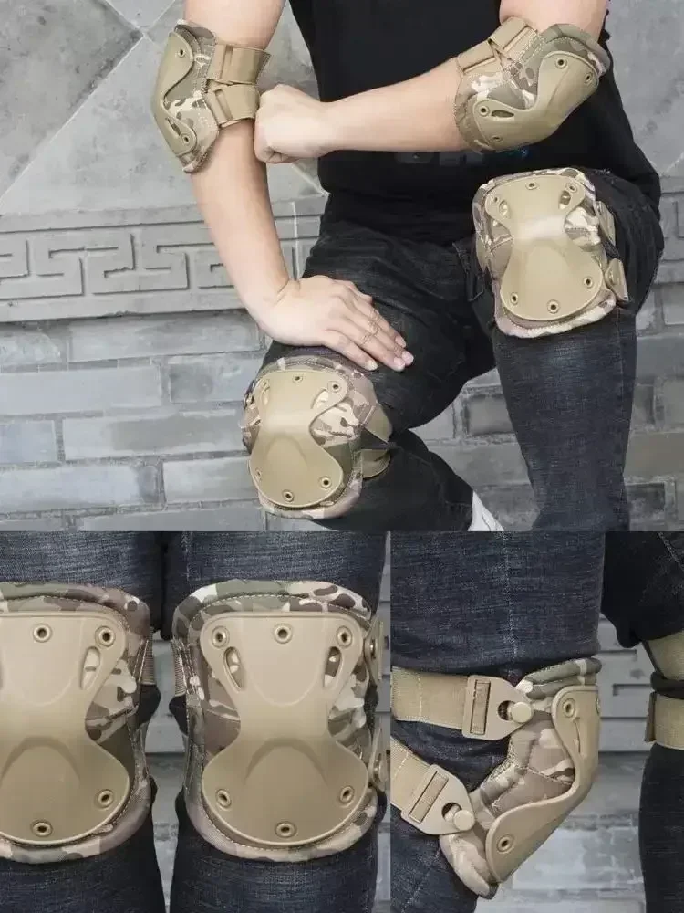 AliExpress NONE SSUNTAK Camo Tactical Knee Elbow Pads Set Outdoor Sports Protective Gear for Airsoft CS Combat Cycling Skate Hiking Sport Adults