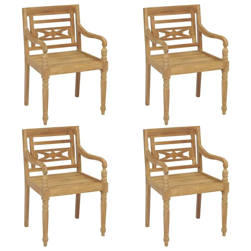 Century Modern Chairs 4 Piece Set Solid Wood Rustic Design