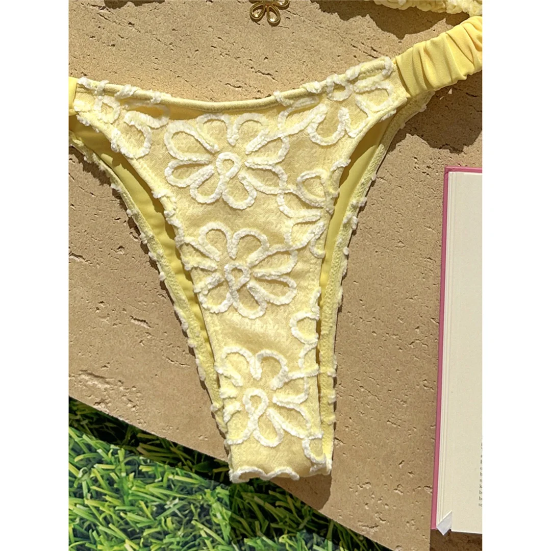 2026 Blumenmuster Neckholder-Bikini Damen-Badeanzug Zweiteiliger Bikini-Set Brasilianischer Badeanzug Badebekleidung V8270 – Detail 9