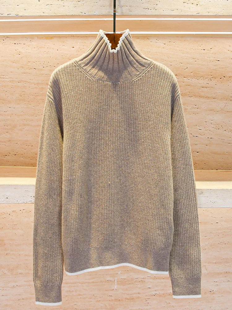 

SIVOS High-End Women's Knitted Sweater High Ne College Sle Top Autumn Winter Warm Faion Commute Loose Fit Long Sve