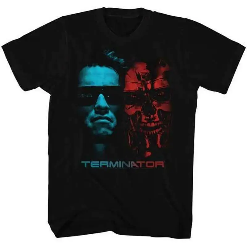 

The Terminator 80's Movie Arnold Before T 800 After Men's Shirt