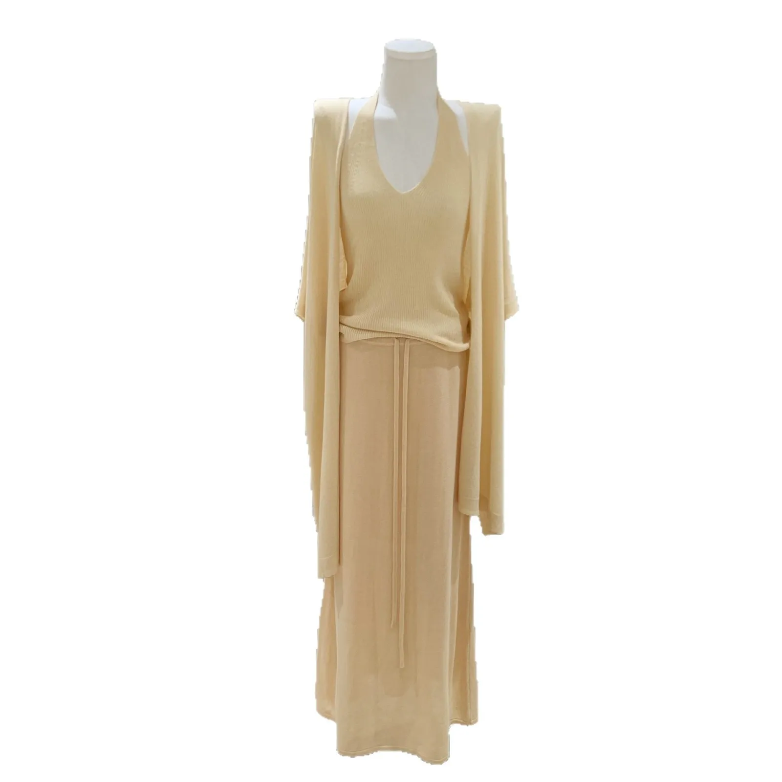 Linen Knitted Set, Suitable for Women's Spring and Summer Leisure, Relaxing Commuting, Multi functional 3-piece Set
