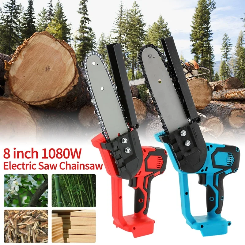 

8 inch 1080W Electric Saw Chainsaw Wood Cutters Bracket Motor For Makita 18v Battery 500r/min Chain Saw Power Tool