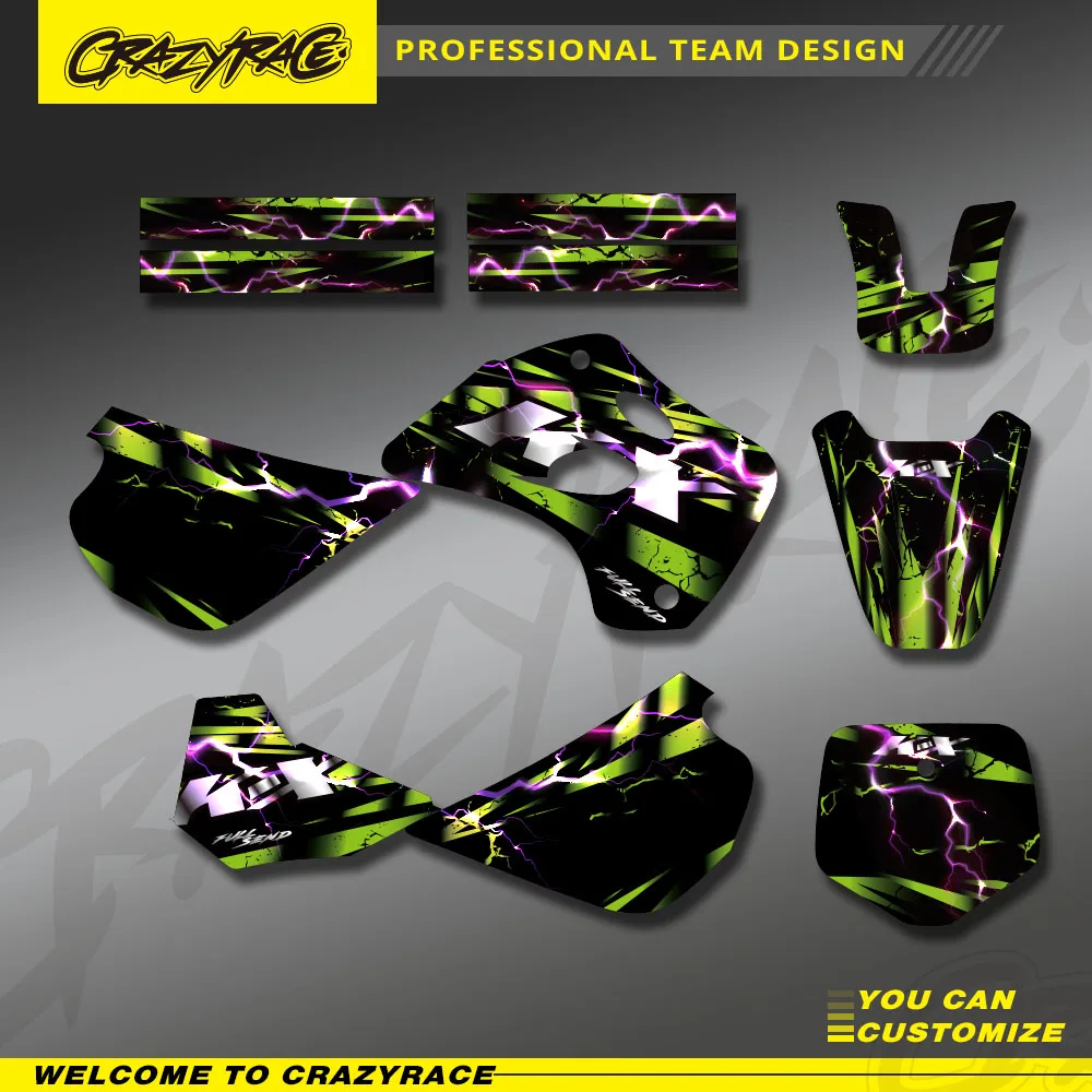 

Motocross Backgrounds Graphics Decals Stickers Kits For Kawasaki KX80 KX 80 1994 1995 1996 1997 Protector Custom Number