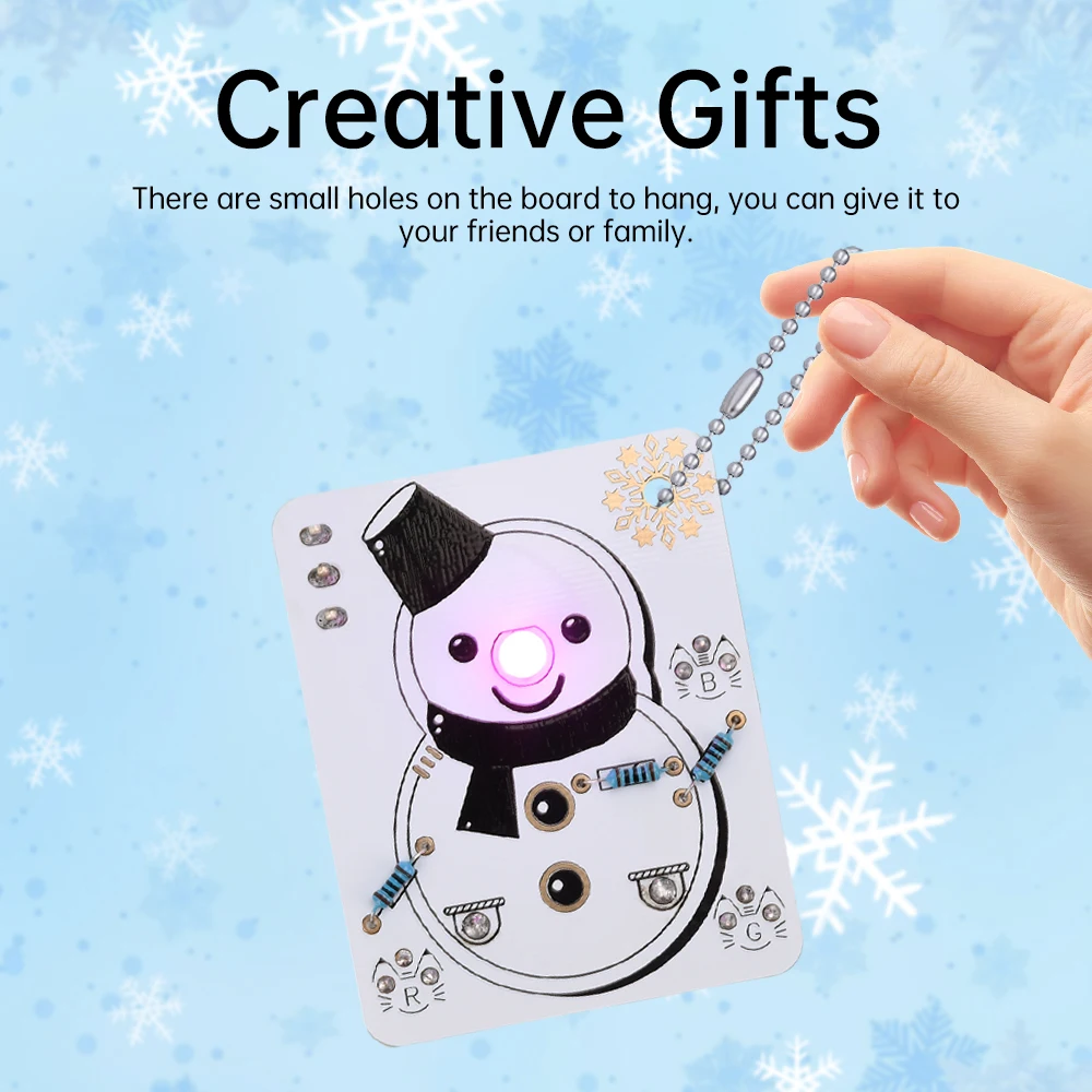 

LED Snowman Electronic Welding Fun DIY Kit Beginner Learning Soldering LED Light Emitting Tube Circuit Board Handmade Gift