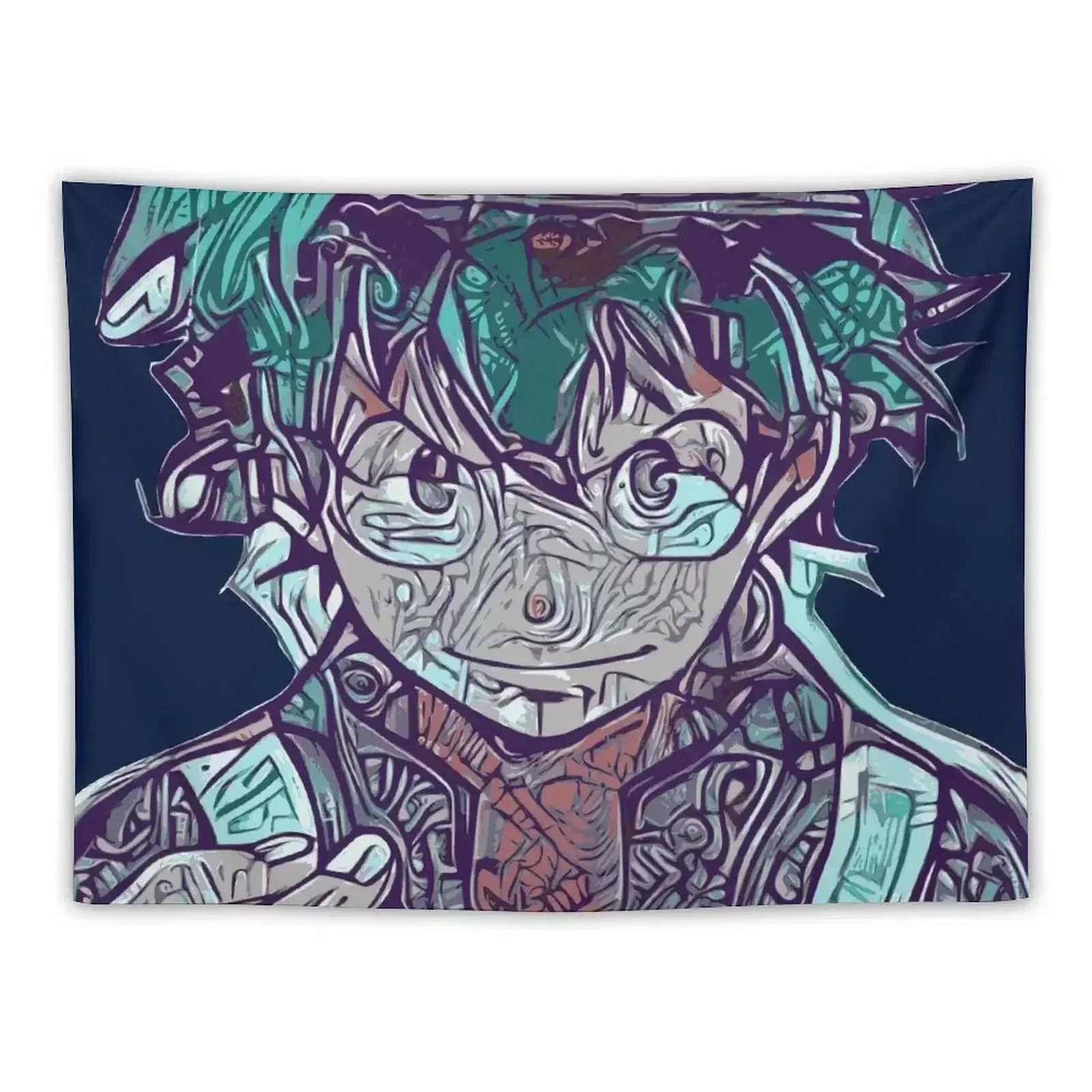 

Izuku Midoriya My Hero - Style: Turquoise Dream Tapestry Room Decore Aesthetic On The Wall Korean Room Decor Tapestry