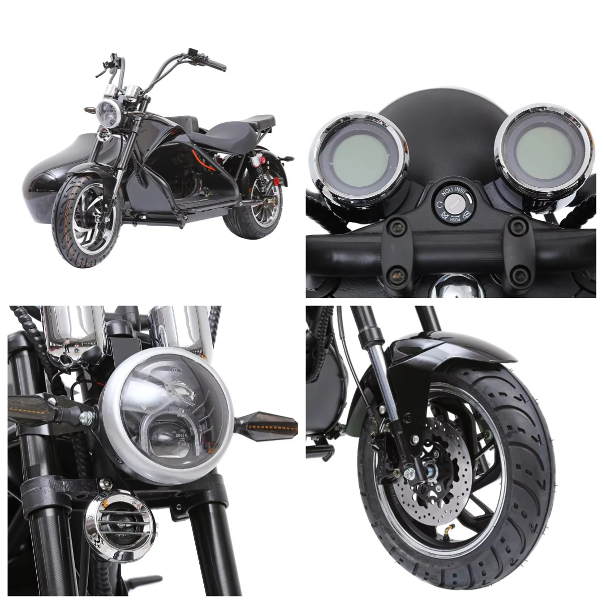 EEC Approved Off-Road Citycoco 3000W Electric Motorcycle 60V 30Ah EU Warehouse for Adults