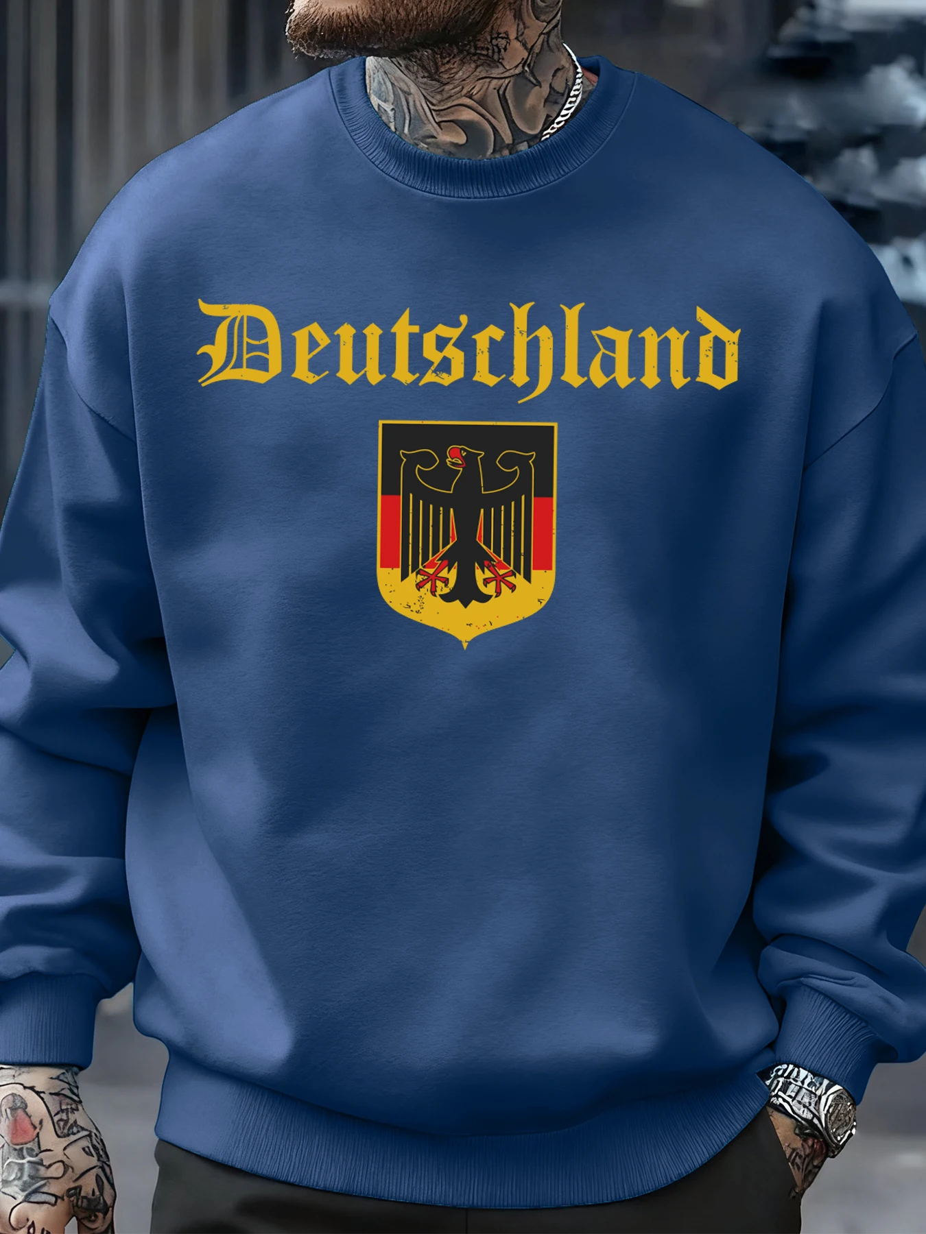 Deutschland National Emblem Pattern Men Sportswear Soft Oversize Sweatshirt Casual Fashions Pullover Autumn Male Clothes