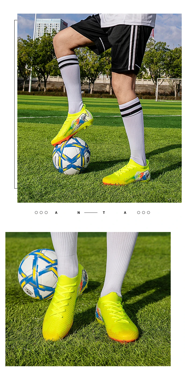 Neue Herren-Fußballschuhe, rutschfeste Trainingsschuhe, Fußballschuhe mit langen Stollen, ultraleichte Fußballschuhe FG für draußen, Dropshipping – Detail 20