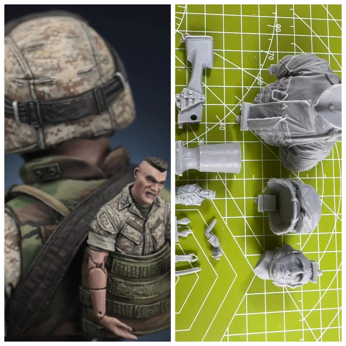 

Высокое качество 1:10, литая под давлением модель из смолы GK, бюст, статуя солдата, неокрашенный государственный