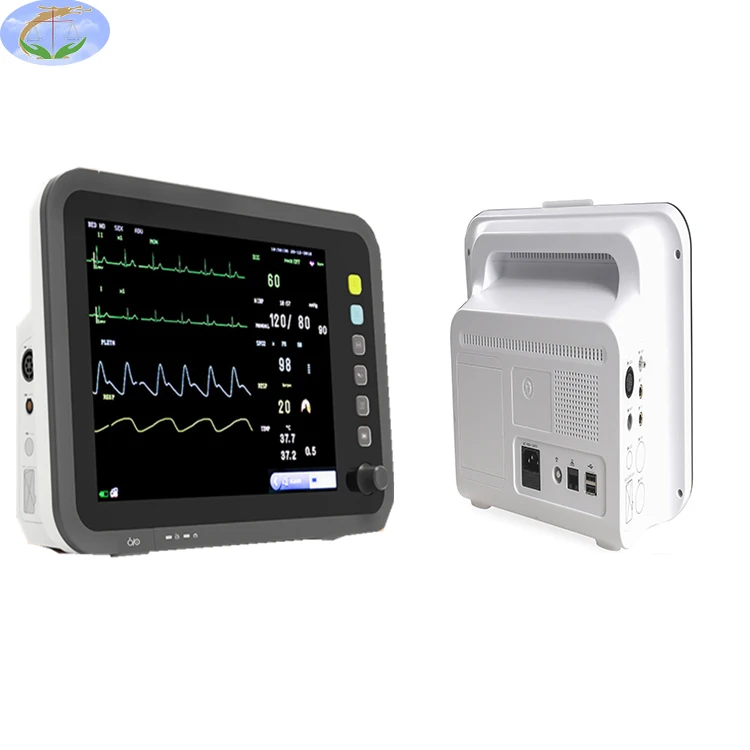 Cardiac Monitor Hot Sale Cheap 12.1 Inch 6 Parameter Sticker OEM Logo Power Battery Packing Technical Instrument