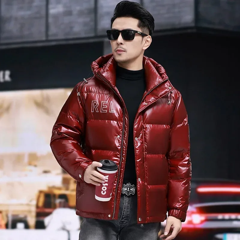 

COZOK Ultralight Down Jacket Men Hooded Short Jackets Designer Clothes Men Duck Down Padding Casual Male Cold Coat for Winter