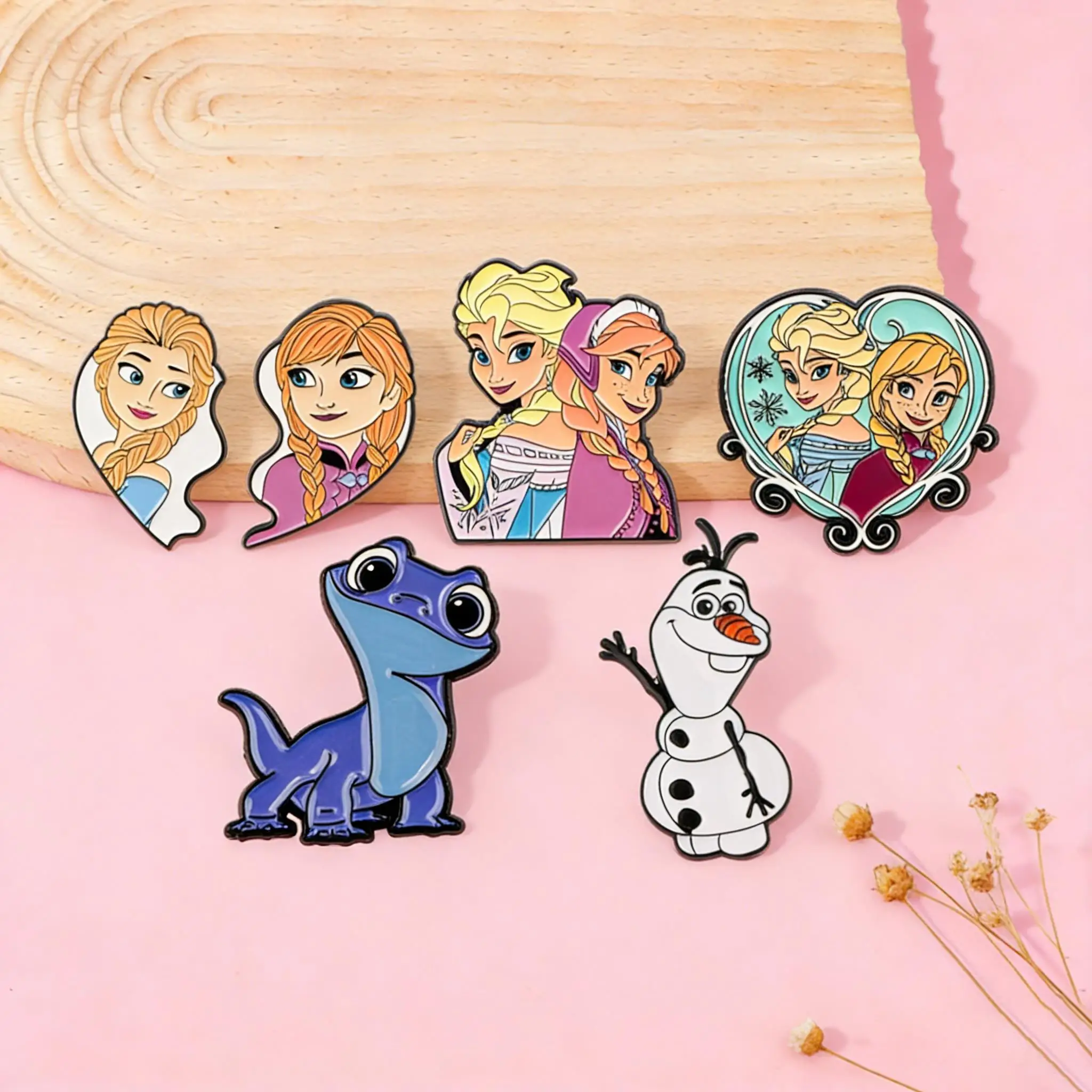 Broche de Esmalte de Princesa de Desenho Animado para Meninas, Broches Femininos para Casaco, Emblemas de Lapela da Moda, Joia de Presente para Amigas