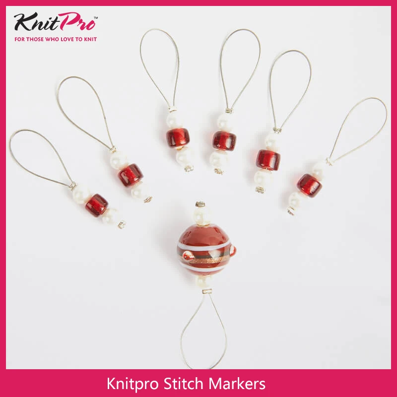 7 Pieces Knitpro Knitting Stitch Markers Bead Locking Stitch Marker DIY Craft Weave Tools Crochet Knitting Tool