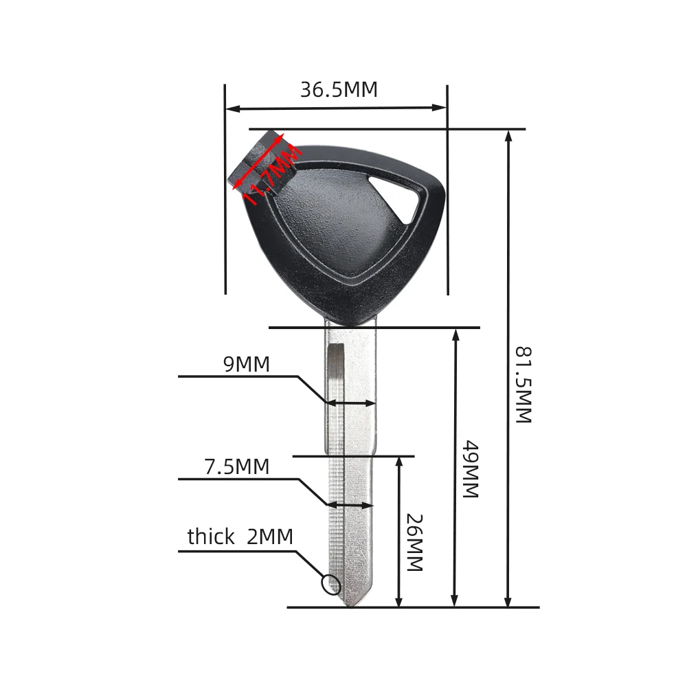 1Pcs New Blank Key Motorcycle Replace Uncut Keys For Magnet Anti-theft Lock VOX BWS 4V BWS125 VOX50 GTR125 JOG EVO