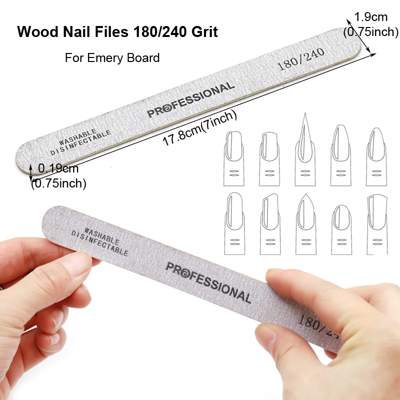 8Pcs/Kit Professional Nail Files And Buffer Set Boat Gray Nails Polishing Buff Pedicure Nail Stylist Supplies Manicure Products