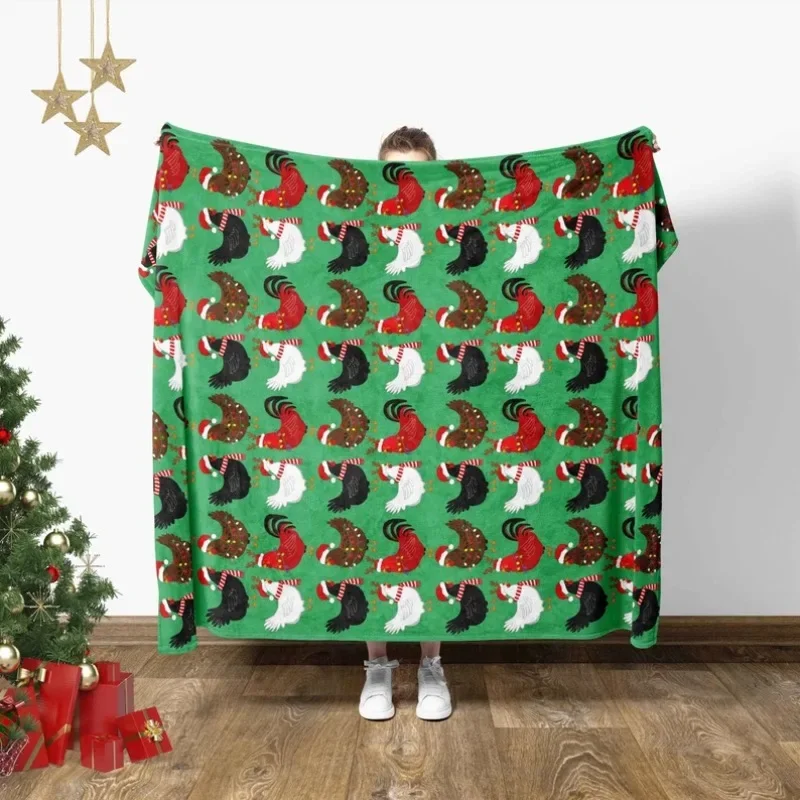 Christmas Chicken Blanket Farmhouse Christmas Home Decor Chicken Gift Farm Christmas Most Wonderful Time Unique Holiday Gift