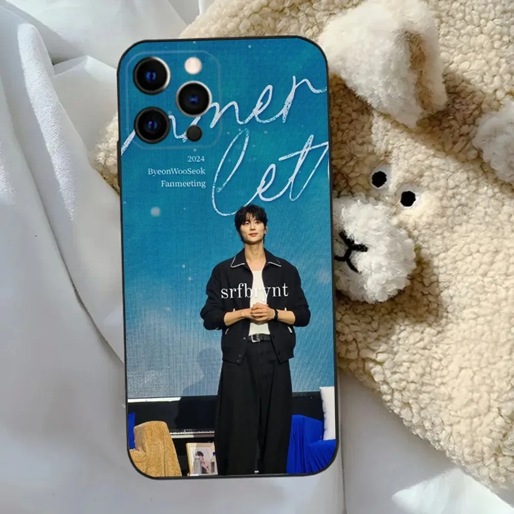 B-Byeon W-Woo Seok Model Phone Case For Apple iPhone 15,14,13,12,11,Pro,X,XS,Max,XR,Plus,Mini Soft Black Cover