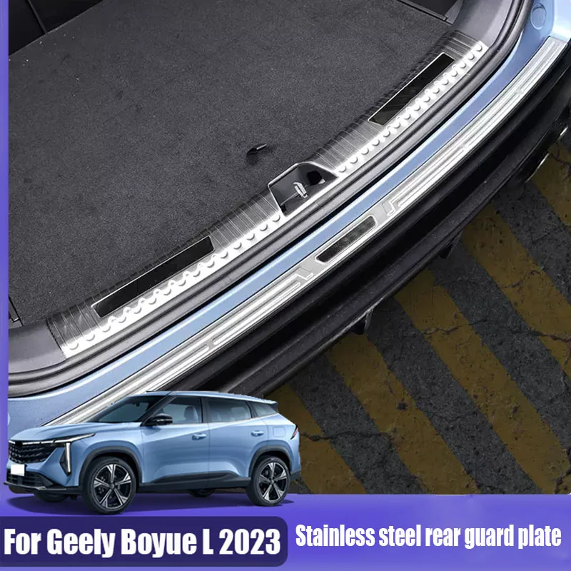 Stainless steel rear guard panel trunk door sill decorative strip For Geely Boyue L 2023