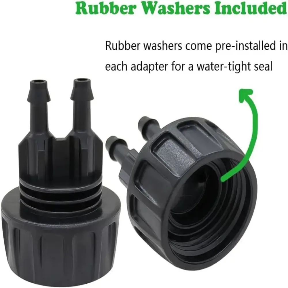 1/4'' Hose Drip Irrigation Tap Adapter Adjustable Household 4-Way Splitter for Garden Irrigation System Bonsai Pot