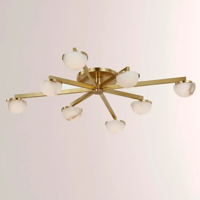 Spanish Marble Extra Large Staggered Arm Flush Mount Ceiling Light Marble Stone LED Ceiling Lighting For Living Dining Room Lamp
