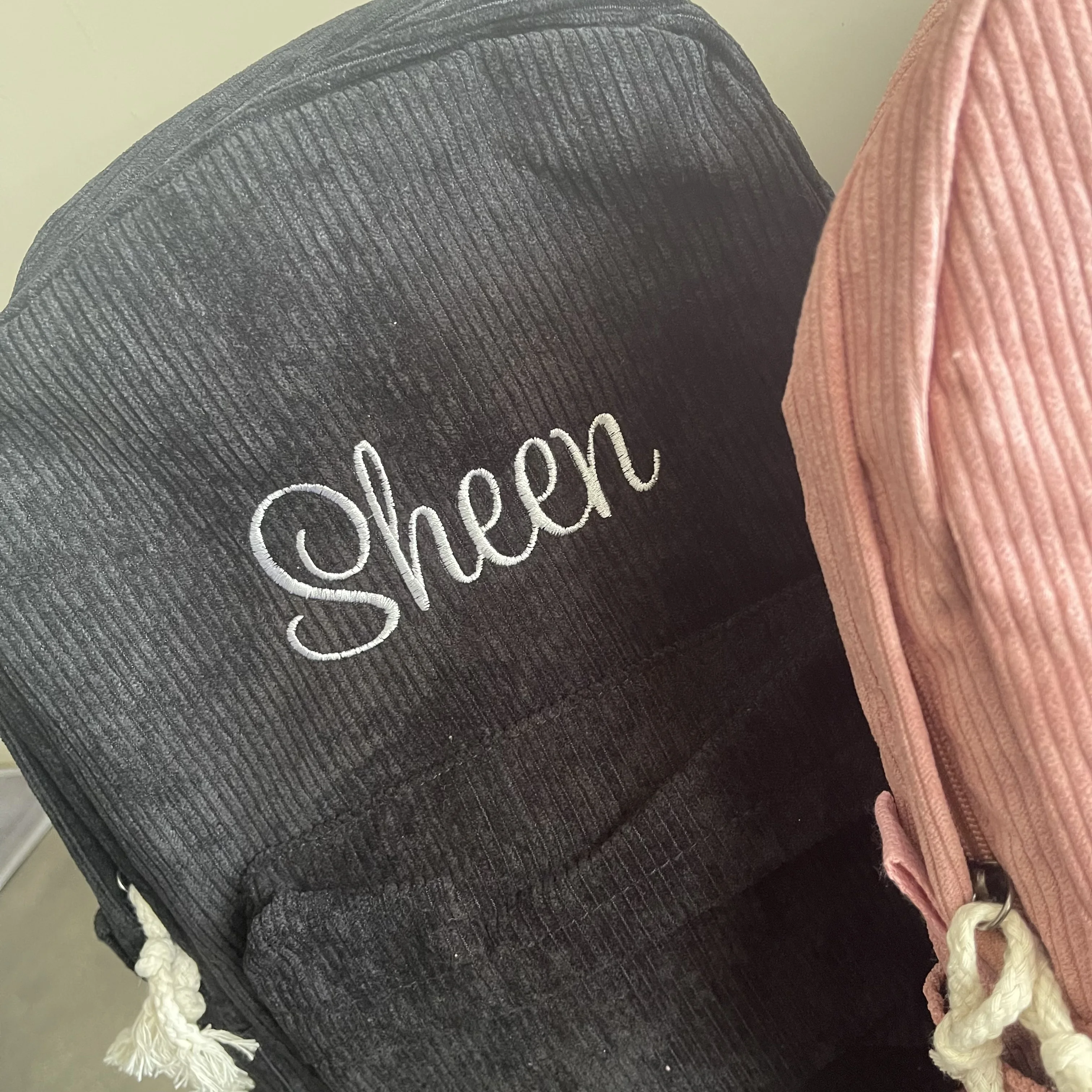 Custom Name High School Student Schoolbag Can Embroidered Any Name Teenager's Corduroy Book Bag Personalized Large Travel Bags