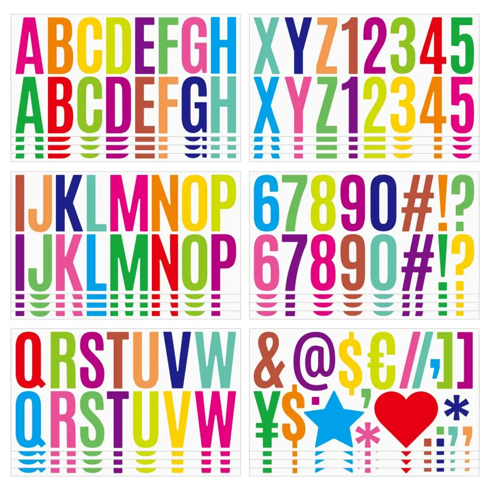 6Pcs/Set 2.5 Inches Waterproof 26 Alphabet Stickers  Colorful Stickers for Grad Cap Decoration and DIY Crafts Making Supplies