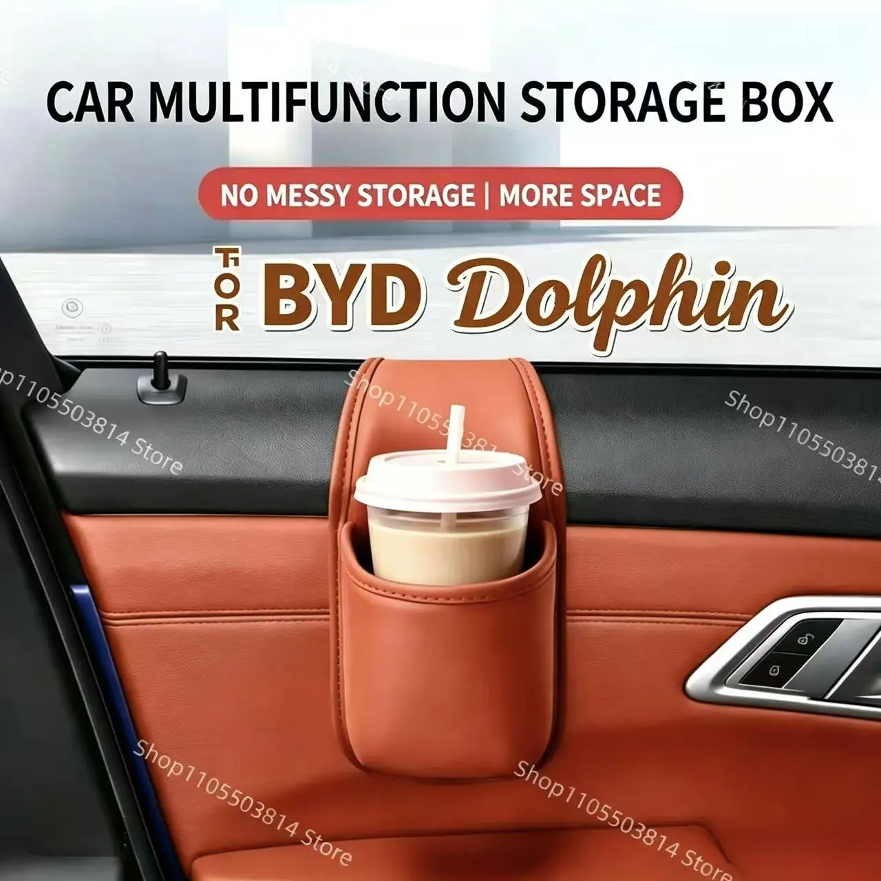 For BYD Dolphin Door Storage Box Cup Holder Organizer Side Pocket Phone Holder Beverage Rack Multi-function Beverage Holder