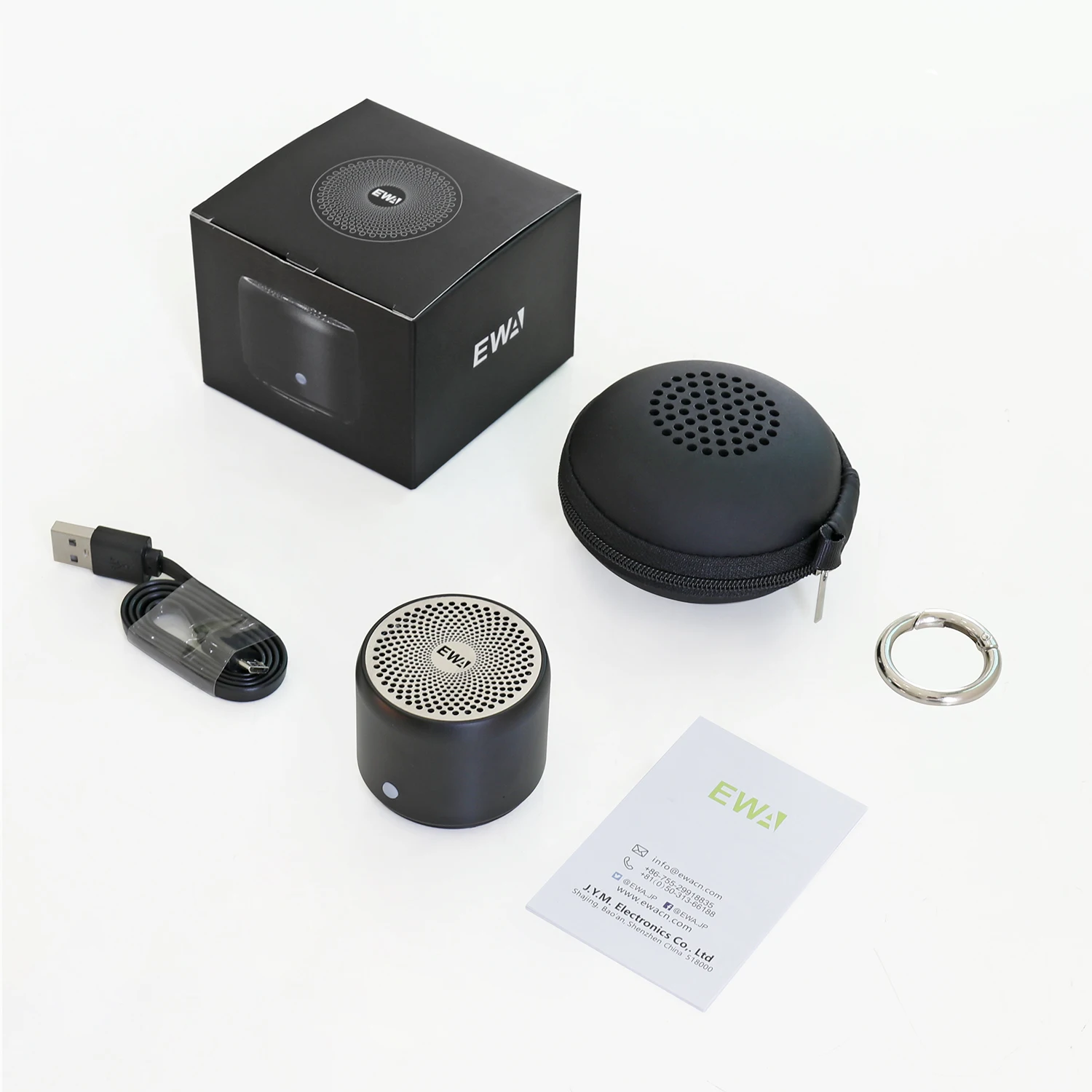 EWA A106 Pro Mini altoparlante Bluetooth con radiatore basso personalizzato, impermeabile IPX7, altoparlanti super portatili, custodia da viaggio confezionata