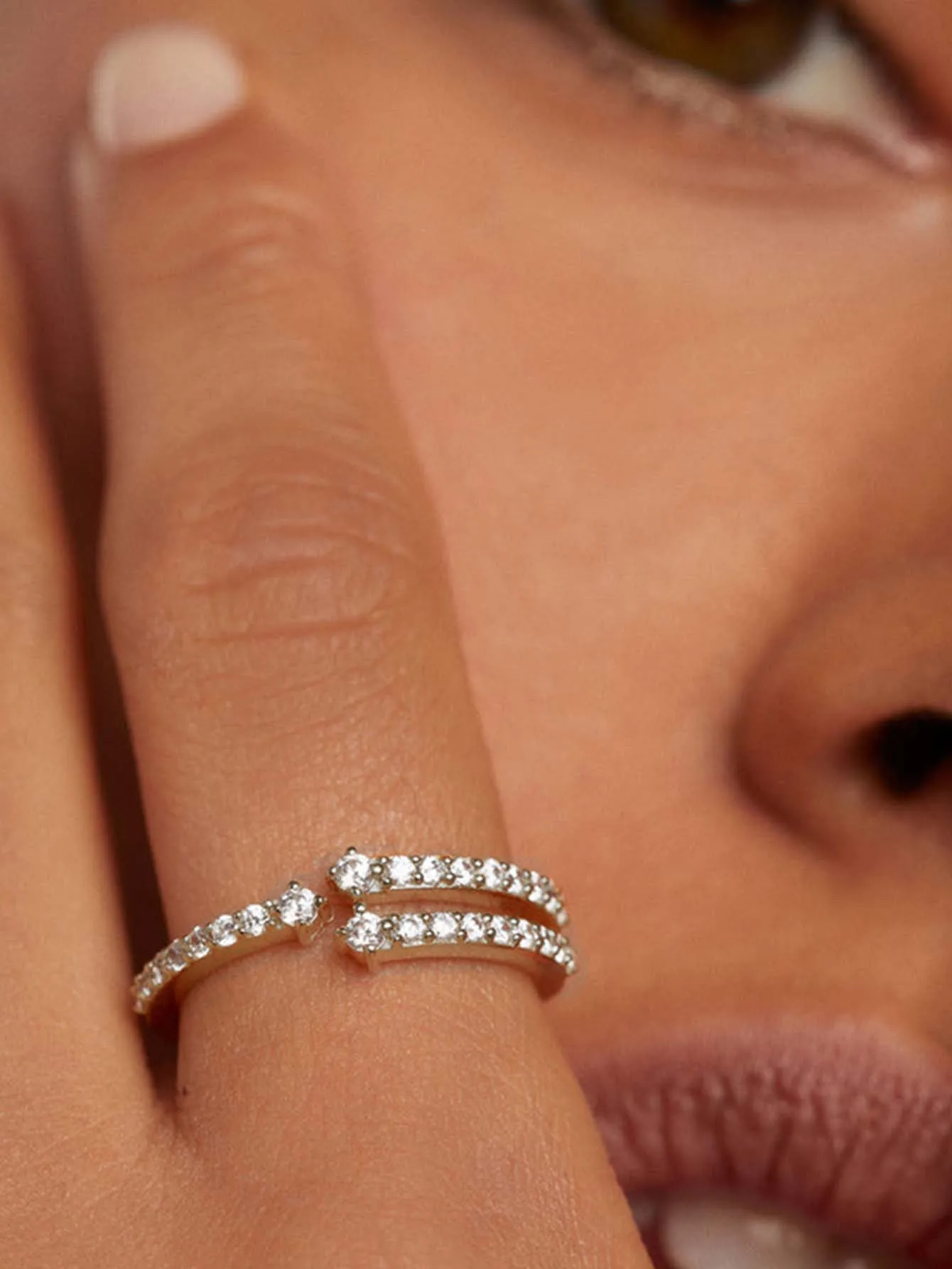DPLAOPA 925 Sterling Silver Gold Open Zircon CZ Rings Women Rock Punk Classic Fine Jewelry Gift 2022 Wedding Jewels