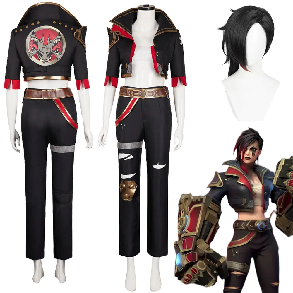 

Fancy Arcane Chainbreaker Vi Cosplay For Women Wigs Clothing 2024 Game LoL Costume Disguise Adult Woman Roleplay Fantasia Outfit