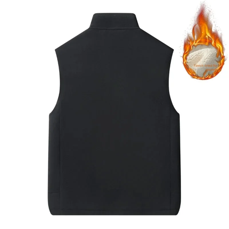 

Men's Spring Unisex Fleece Vest Thickened Warm Stand-up Collar Loose Trendy Versatile Bottoms