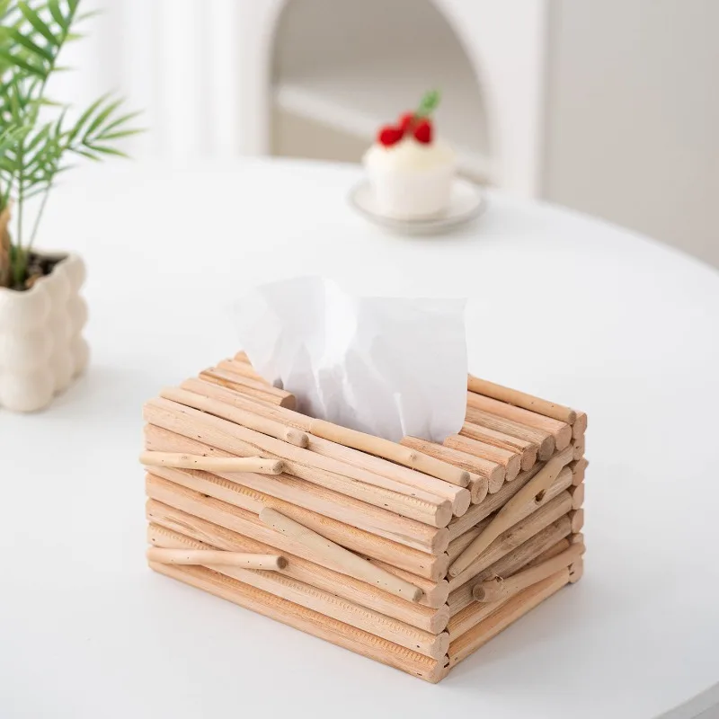 Handmade Log Branch Tissue Box Ornaments Living Room Entrance Bedroom Pumping Carton Storage Box Crafts Bathroom Accessories