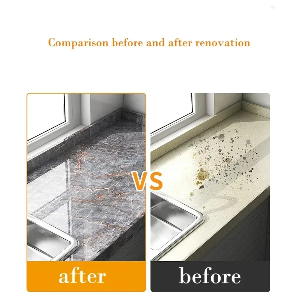 Thick Marble Contact Paper Peel Stick Self‑Adhesive Anti‑Oil Anti‑Mould for Kitchen Counter Bathroom Cabinet Wall Refurbish