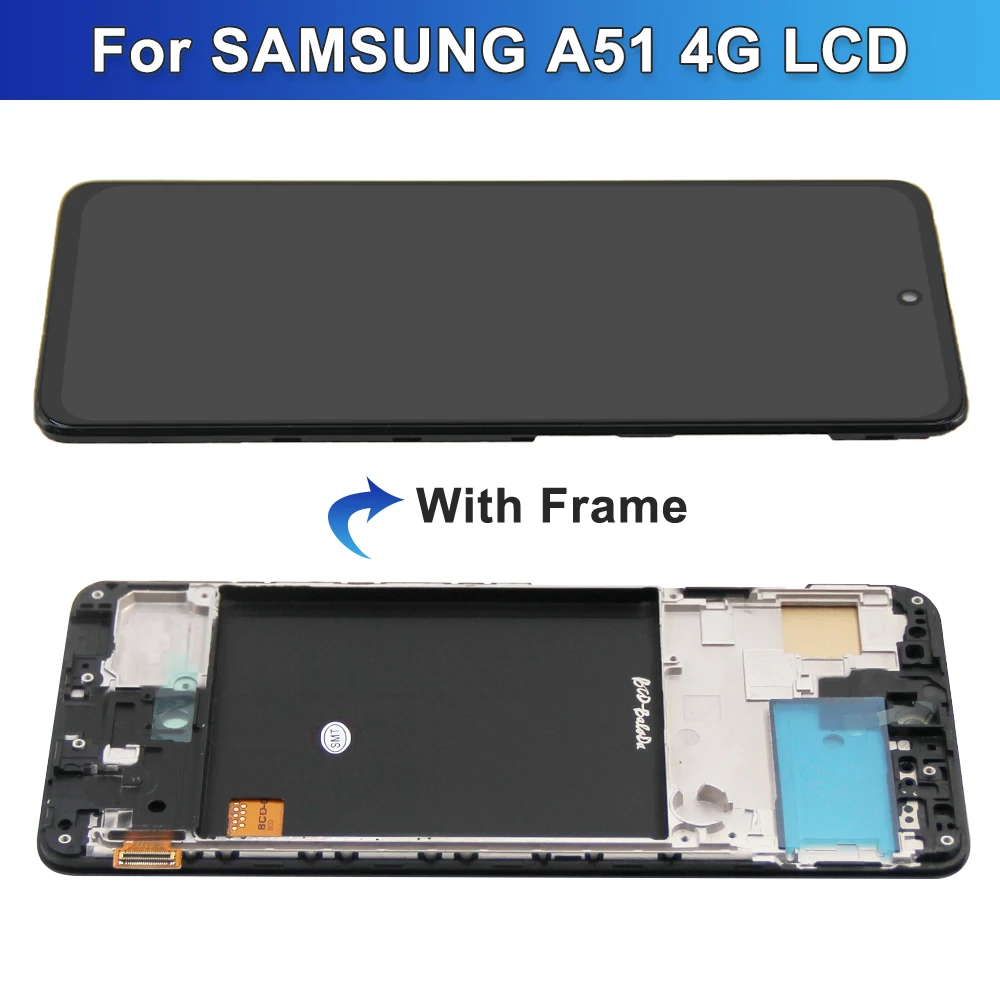 TFT A51 A515 A515F A515F/DS Display Screen Replacement for Samsung Galaxy A51 Lcd Display Digital Touch Screen with Frame Parts