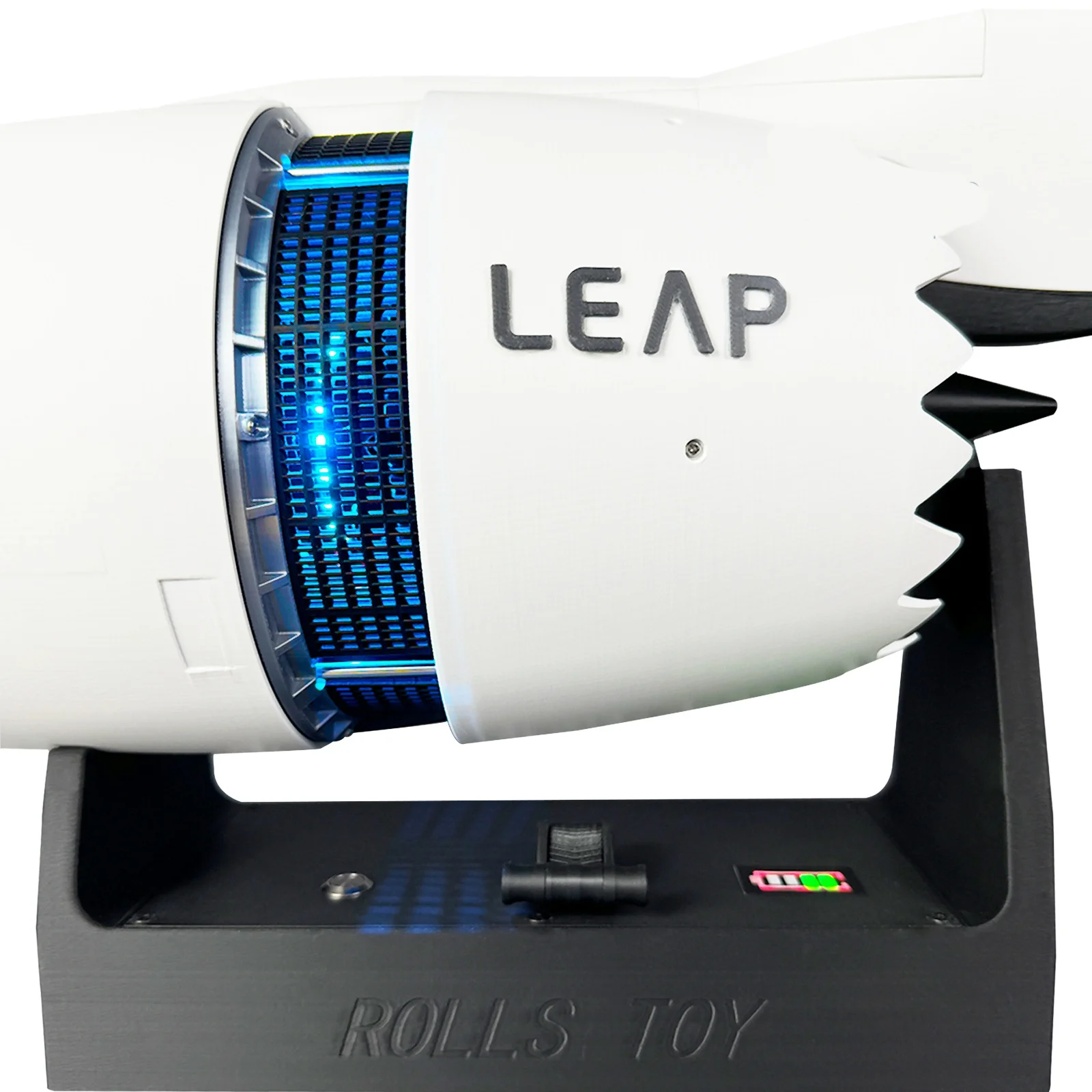 Aviation Turbofan Engine Model CFM-LEAP Equipped with Red and Blue Jet Lights Finished Model