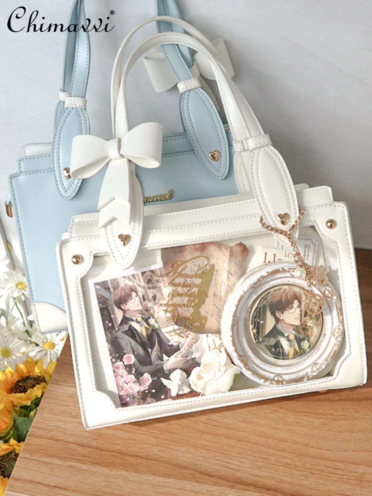 

Japanese New 2024 Ita Bag Cute Girls Portable Crossbody Transparent Gothic Women's Student Ita Bag Elegance Tote Handbag Bolso